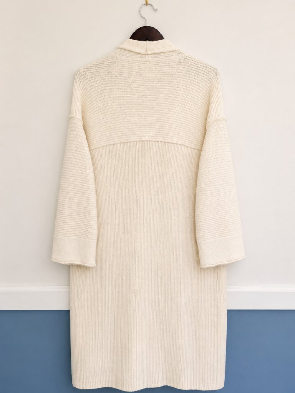 Free People Cream Long Open Front Ribbed Cardigan Sweater Women's S - Picture 3 of 4